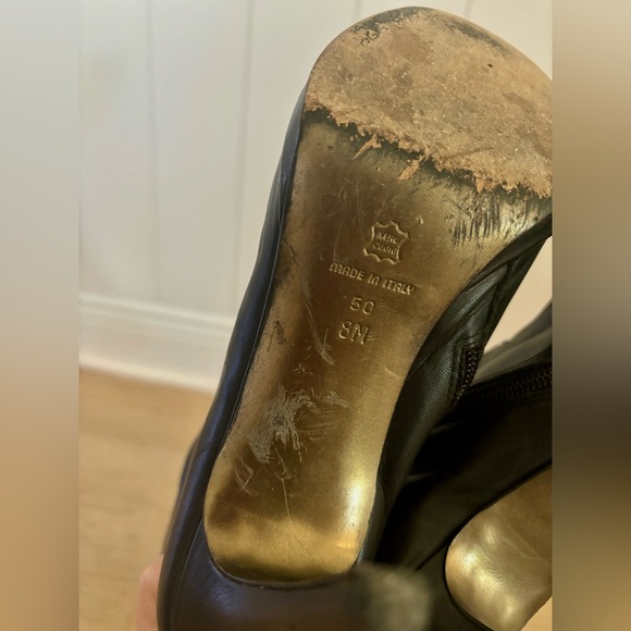 Via Spiga V-Rapido Black Leather Tall Lace Up Boot - Picture 8 of 12